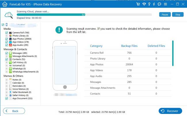 scan icloud med fonelab