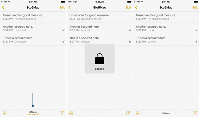 Lock iPhone Notes