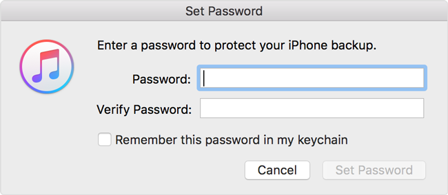 Encrypt iPhone iTunes Backups