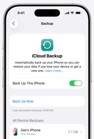 backup iphone to icloud