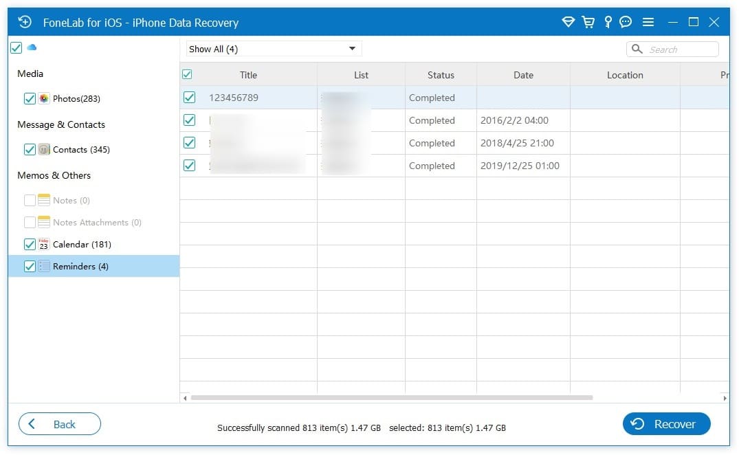 Preview and recover reminders from iCloud