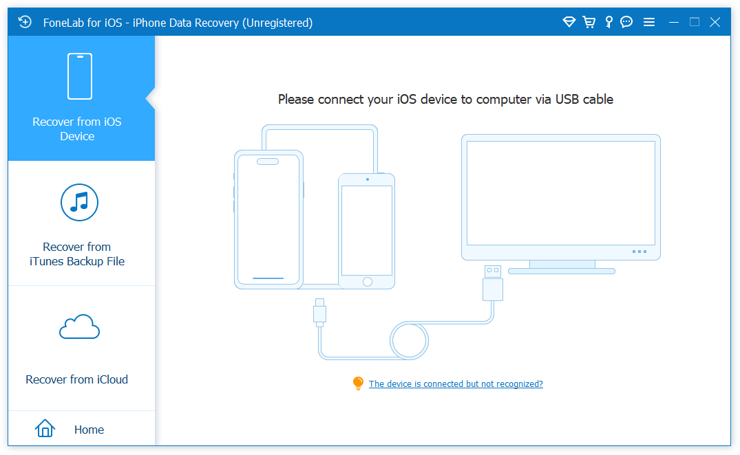 iPhone Data Recovery interface