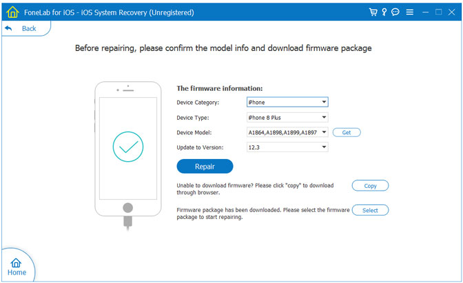 iOS System Recovery advanced mode