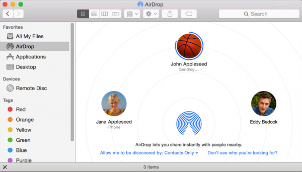 Перенос файлов на iPhone / Mac с помощью AirDrop