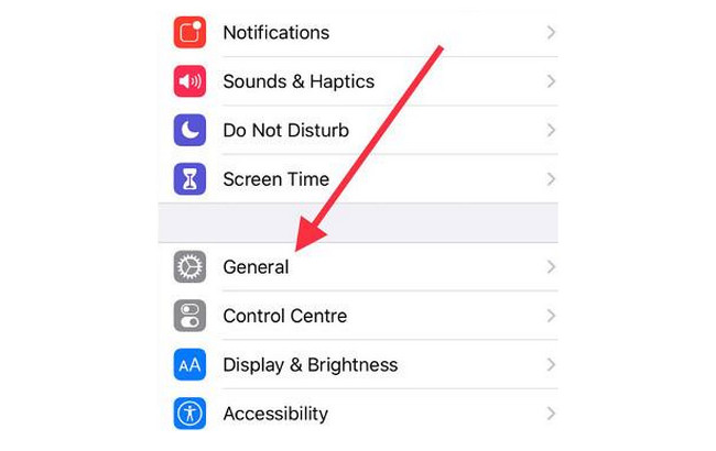 Vá para as configurações do seu iPhone