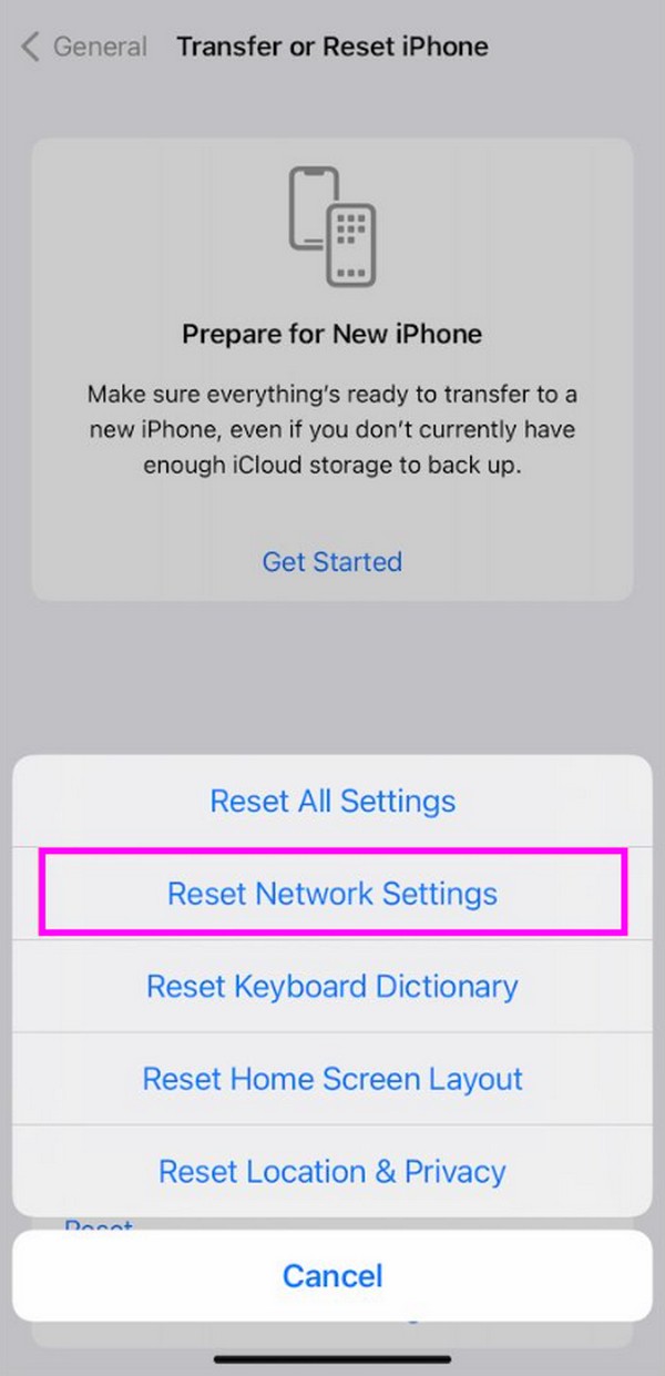 reset network settings