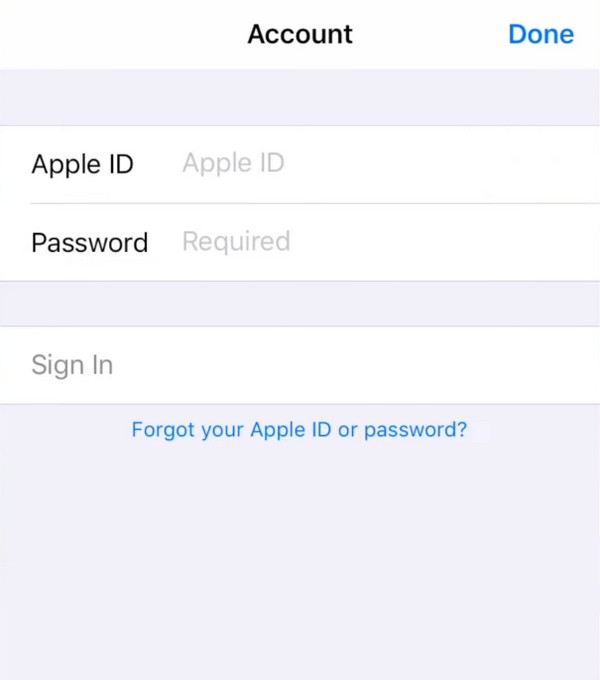 sign in on app store