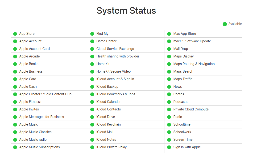 check system status