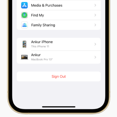 sign out apple id