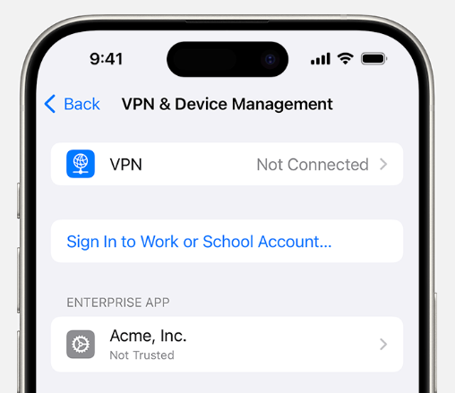 vpn and device management