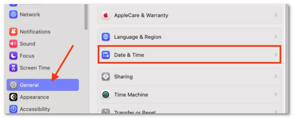 Click General Button