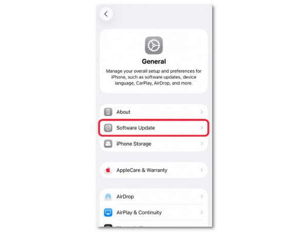 Tap Software Update Button