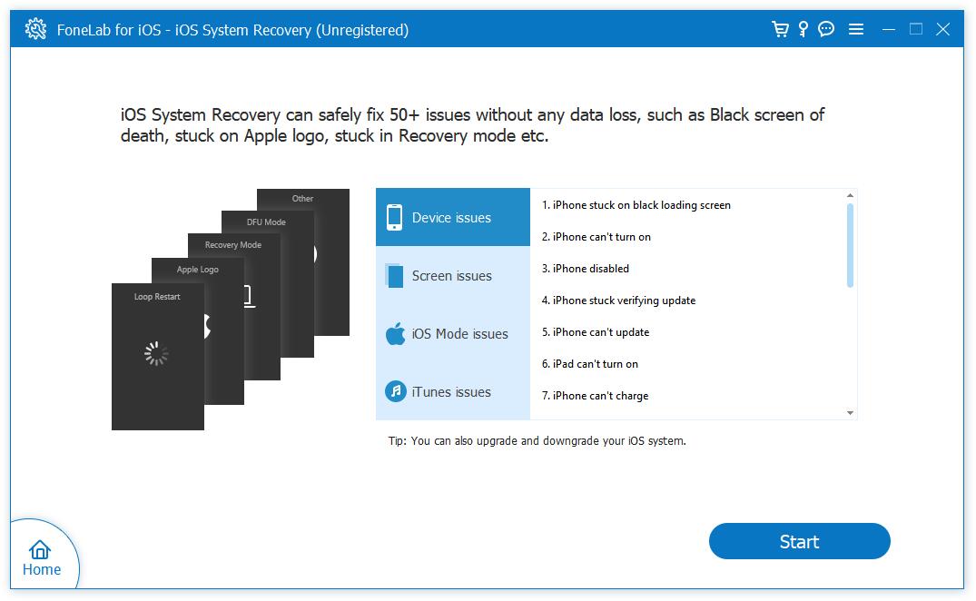 Velg iOS System Recovery