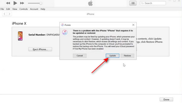 Choose the update button