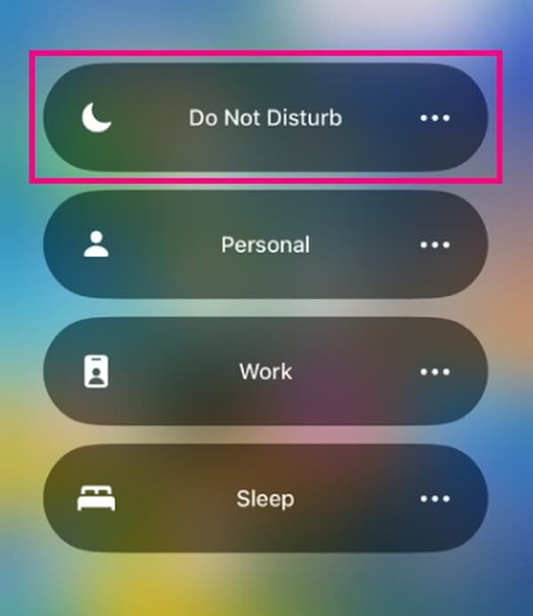 configurar no molestar en el centro de control del iphone