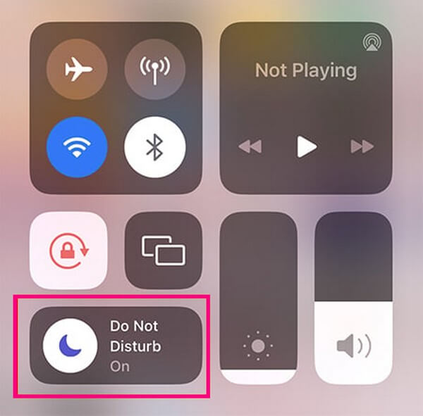 turn off do not disturb on iphone control center