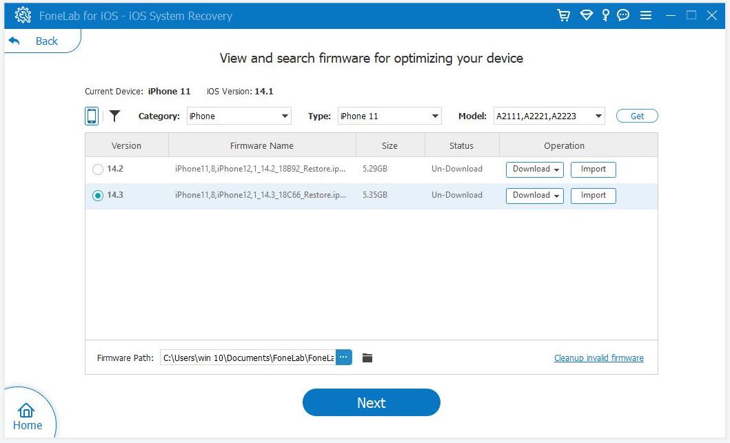 descargar firmware y reparar dispositivo