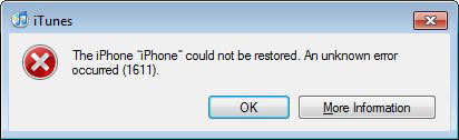 ITunes Error 1611