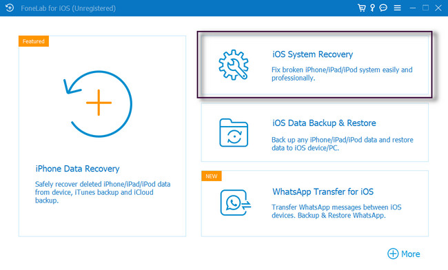 klicka på avsnittet iOS System Recovery