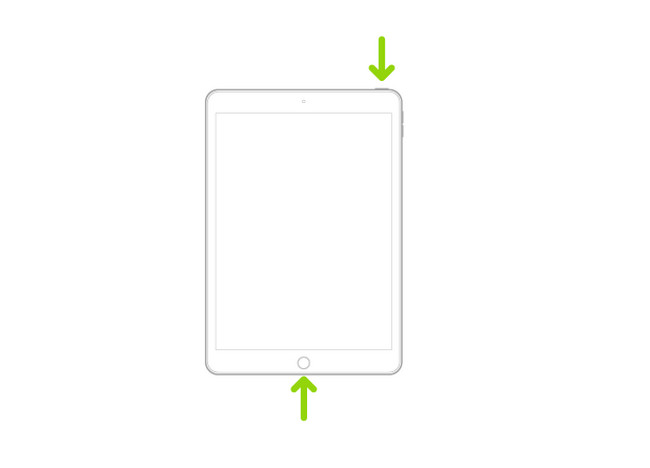 Appuyez simultanément sur les boutons Haut et Accueil si votre iPad dispose d'un bouton Accueil