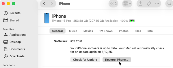 restore iPhone