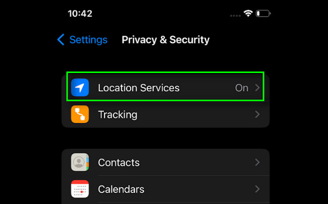 tap the Privacy & Security button