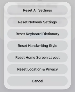 Reset All Settings
