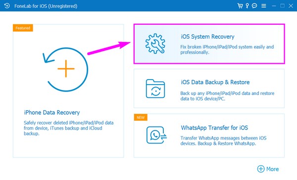 klicka på iOS System Recovery-funktionen