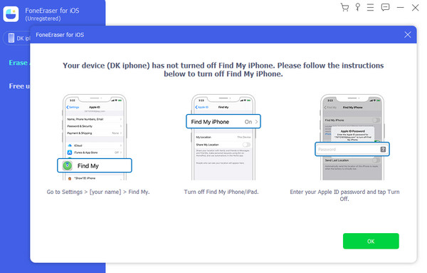 turn off the Find My iPhone