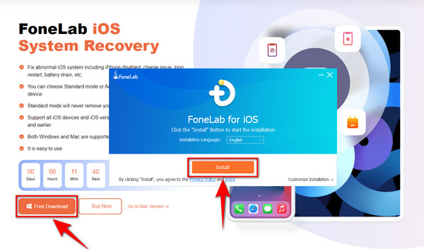 Install FoneLab iOS System Recovery