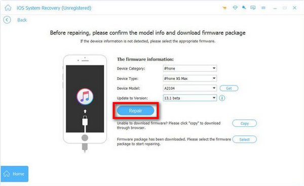 iPad'deki eksik App Store'u düzeltmek için Onar'ı seçin