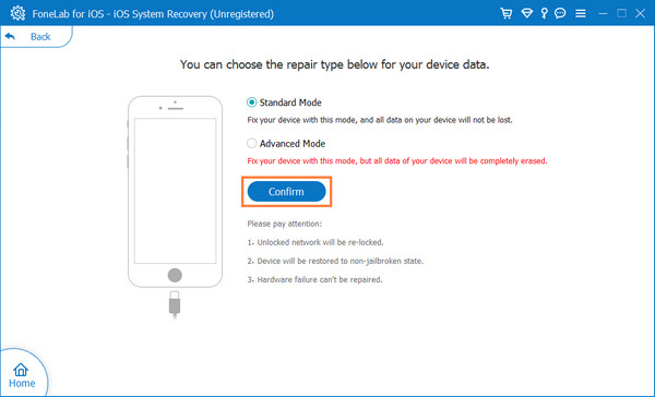 click the Confirm button