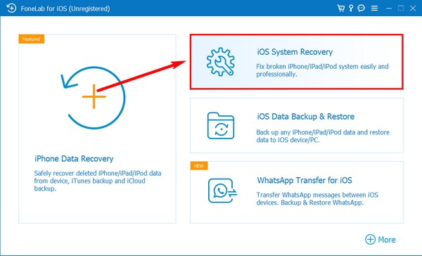 Klikk på iOS System Recovery-funksjonen