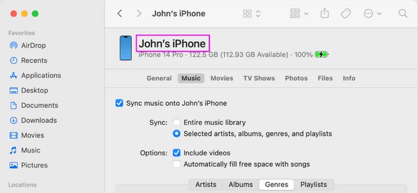 change iphone name through finder