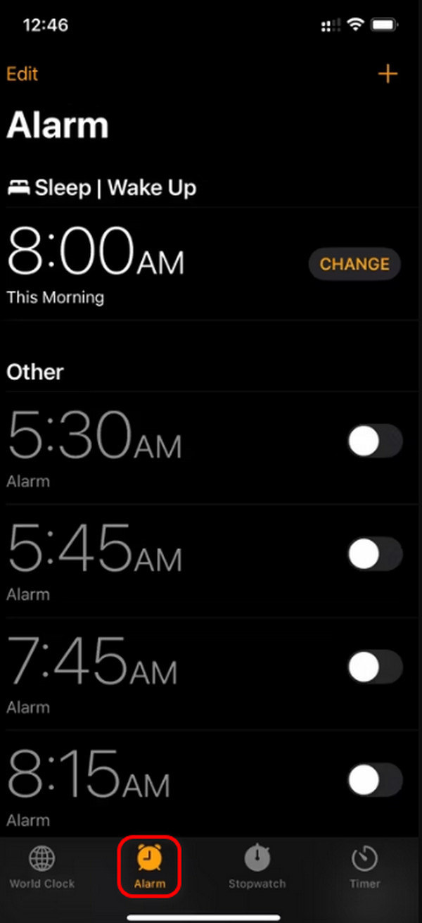 access alarm features