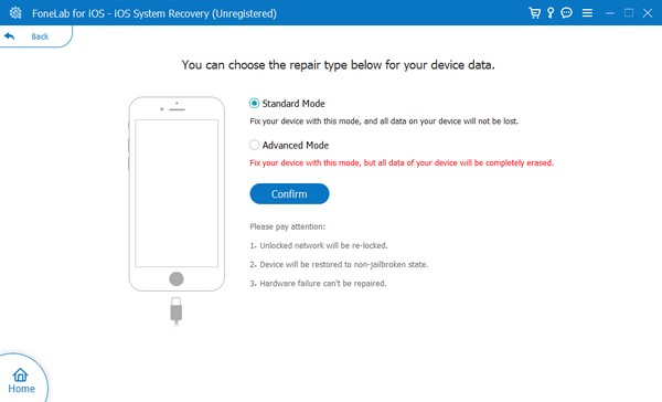 choose repair option