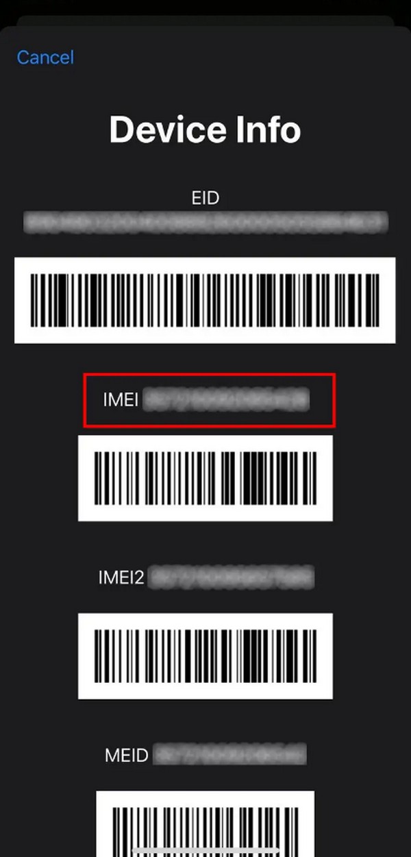 find imei på iphone via telefon-app