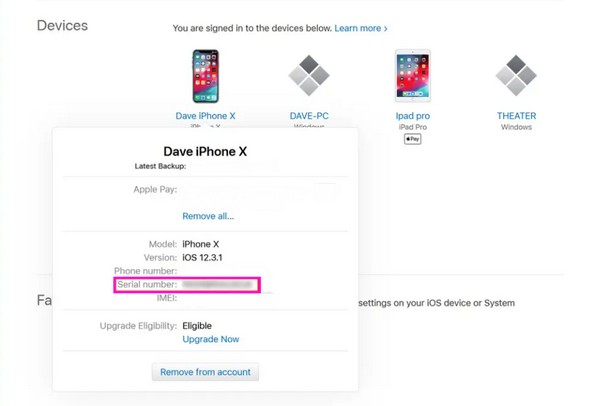 najít sériové číslo na iphone přes web Apple