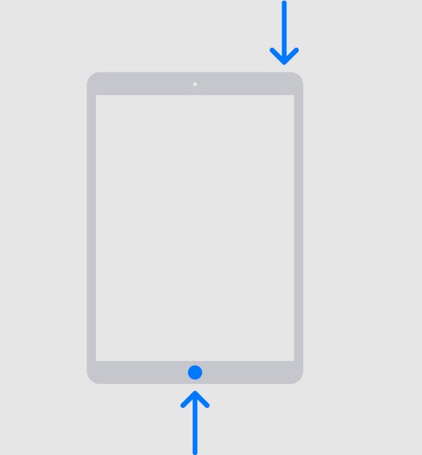 μπείτε στη λειτουργία ανάκτησης ipad με το κουμπί αρχικής οθόνης