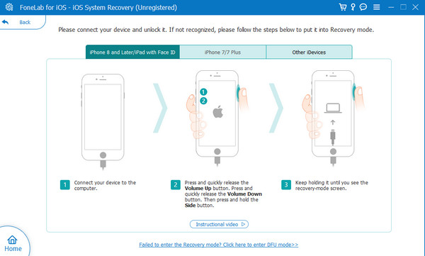 přepněte iphone do režimu obnovy