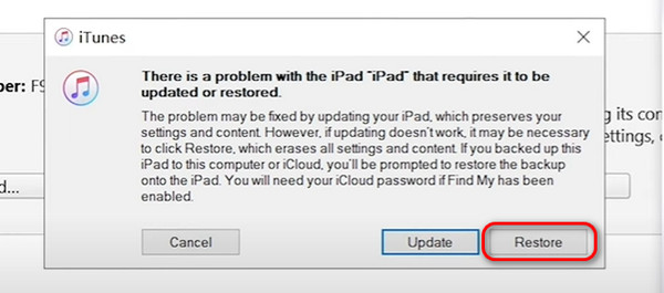 restaurer l'iPad sous Windows