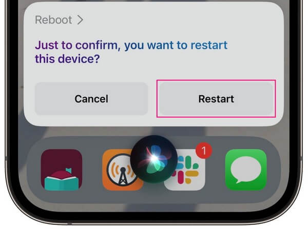 使用 Siri 重新启动 iPhone
