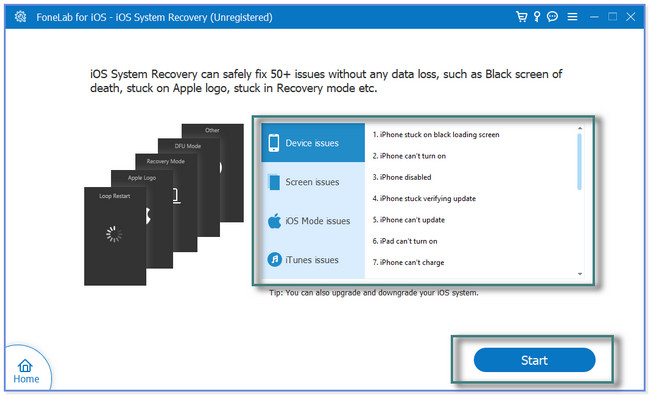 välj knappen iOS System Recovery