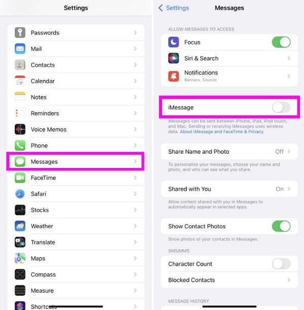 restart imessages