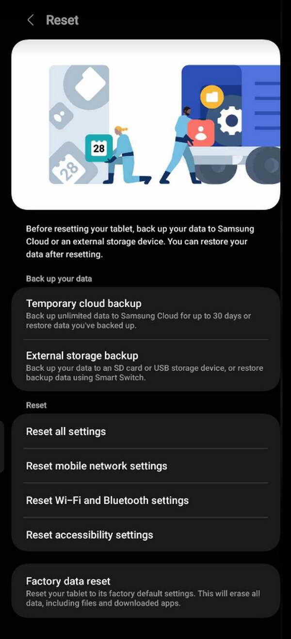 réinitialiser les paramètres réseau Android