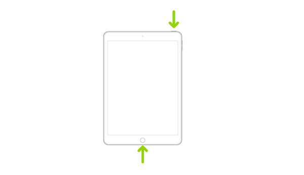 reinicia el ipad con el botón de inicio