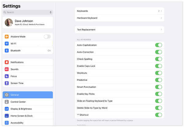 edit keyboard settings