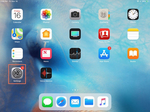 ipad settings app