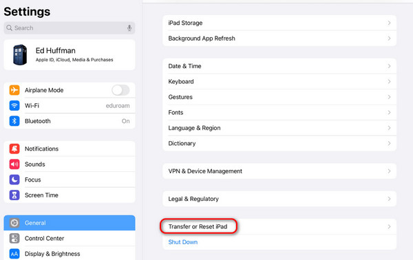 transfer or reset ipad
