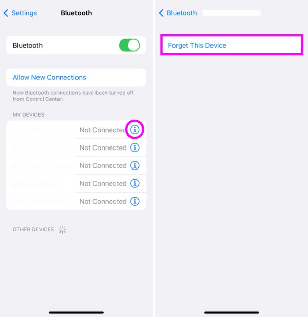 desconectar acessório bluetooth